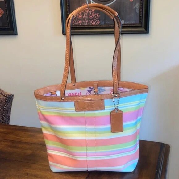 Coach Hampton Pastel Tote Bag # A0969-F13552 EUC - Picture 1 of 10
